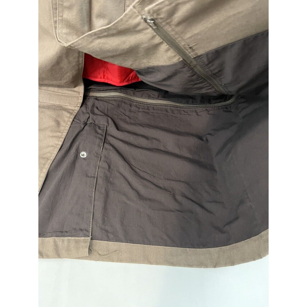 Gilrichco Mens Canvas Trench Coat Sz XL Convertible Removable Lining Leather - Picture 5 of 13